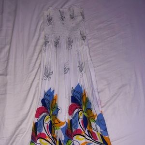 Strapless Floral Dress